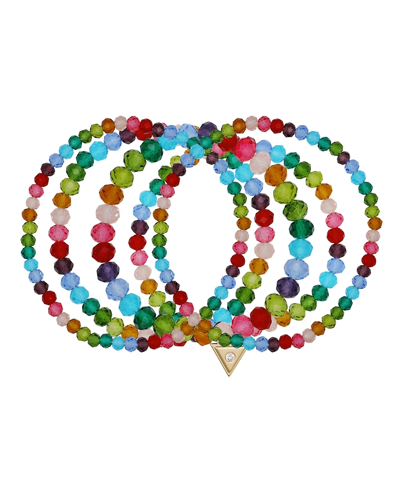 Guess 5-Pc. Multi-Colored Stone Stretch Bracelet Set