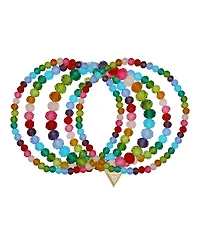Guess 5-Pc. Multi-Colored Stone Stretch Bracelet Set
