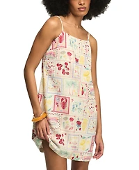 Lucky Brand Women's Sleeveless Conversational Print Mini Slip Dress