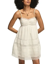 Lucky Brand Women's Sleeveless Trim Mix Mini Dress