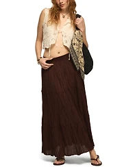 Lucky Brand Women's Tiered Broomstick Pull-On Maxi Skirt