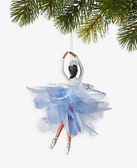 Holiday Lane Ballet Dancing African American Ballerina in Blue Ornament, Exclusively at Macy's