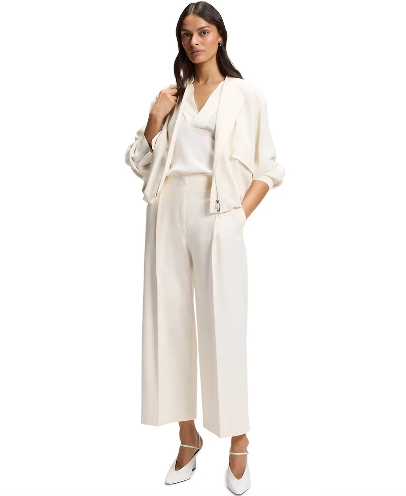 Boss by Hugo Women's Pleat Front Relaxed-Fit Pants