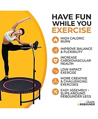 Leaps & Rebounds 40" Adjustable Height Stabilizer Bar Attachment for All Mini Fitness Workout Trampolines, Handlebar Only, Trampoline Not Included