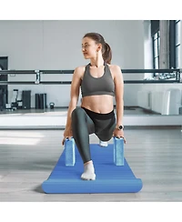BalanceFrom 7 Piece Yoga Set, with Mat & Towel, Home Workout Equipment, Blue