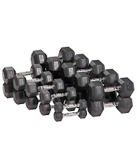 Signature Fitness Hex Dumbbells Strength Training Workout Equipment Set, 15 lbs