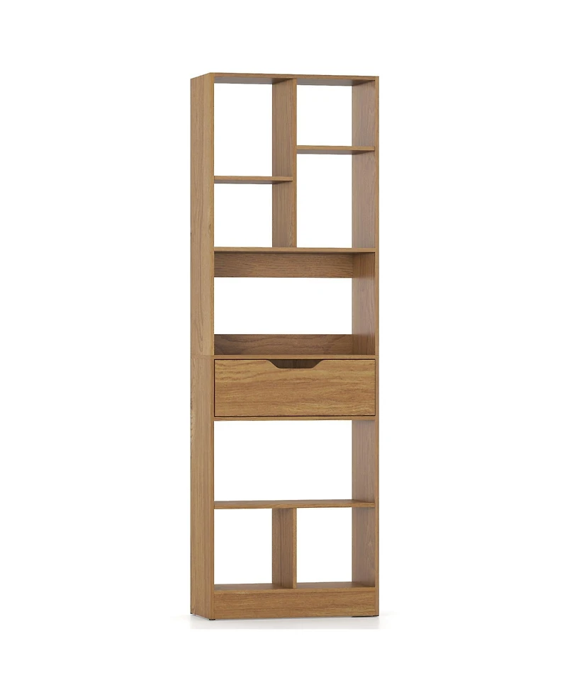 Gouun 8-Cube Freestanding Bookcase with Drawer