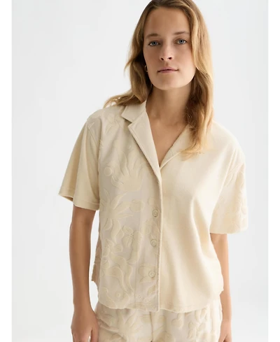 Scotch & Soda Women's Towelling Short Sleeved Shirt