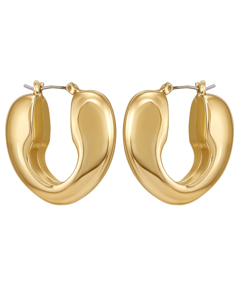 Guess Gold-Tone Click-Top Hoop Earrings