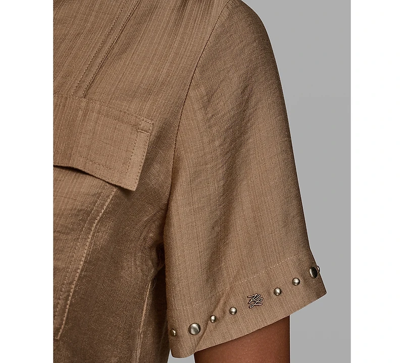 Karl Lagerfeld Paris Petite Short-Sleeve Blouse