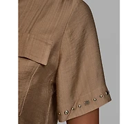 Karl Lagerfeld Paris Petite Short-Sleeve Blouse