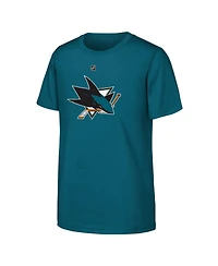 Outerstuff Big Boys and Girls Teal San Jose Sharks Primary Logo T-Shirt