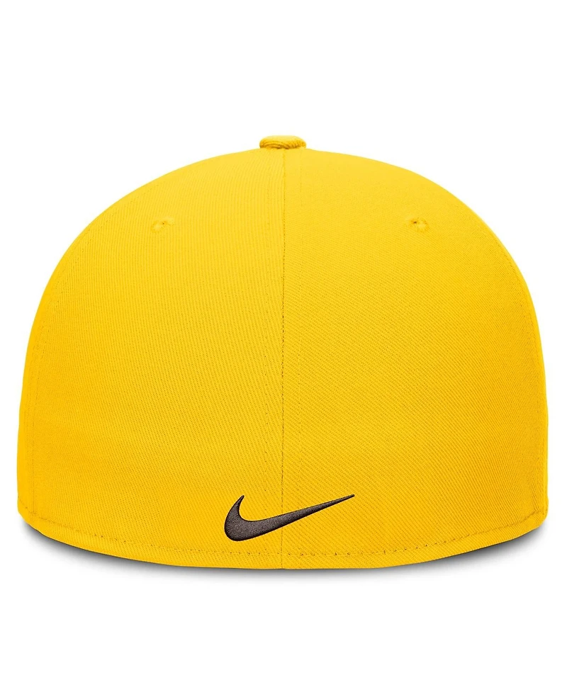 Nike Men's Gold San Diego Padres Wordmark Dri-fit Round Bill True Fitted Hat