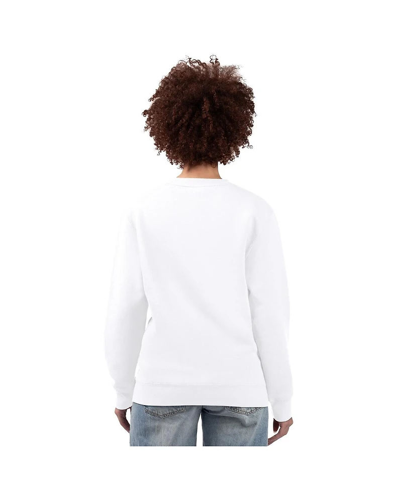 G-iii 4Her by Carl Banks Women's White New York Yankees Team Logo Fleece Pullover Sweatshirt