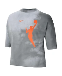 Nike Women's Gray Wnba Team 13 Shadow-Dye Boxy Cropped T-Shirt