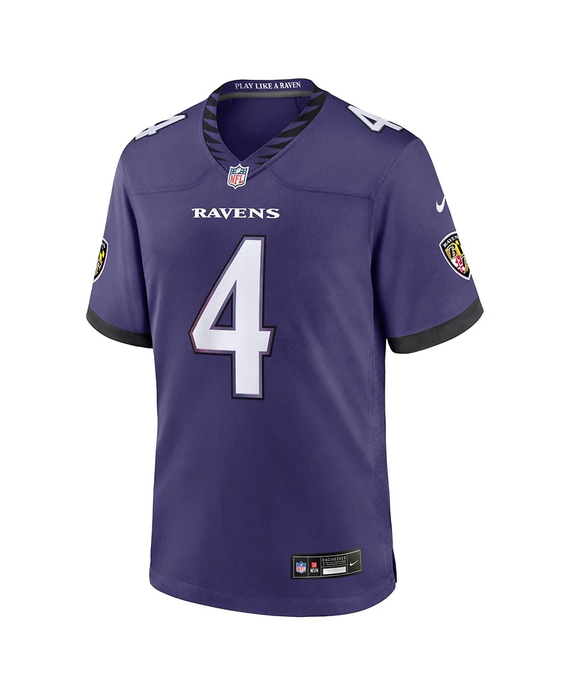 Nike Men's Zay Flowers Purple Baltimore Ravens Team Game Jersey