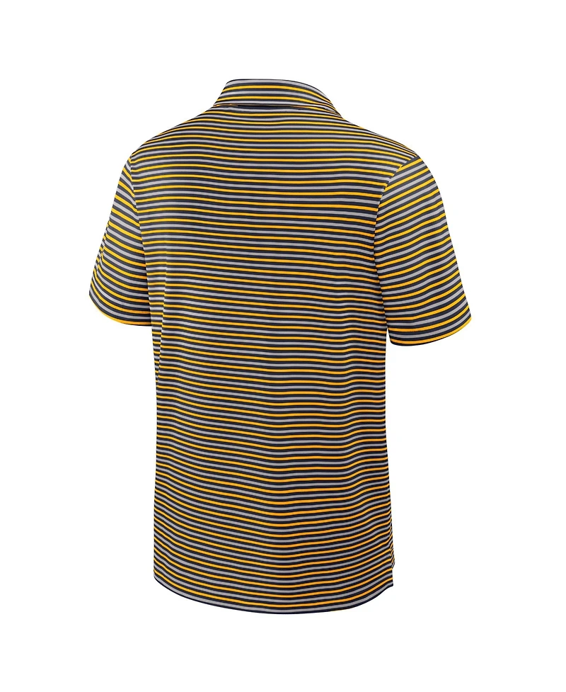 Nike Men's Gold West Virginia Mountaineers 2025 Coaches Premium Tour Stripe Dri-fit Polo Shirt