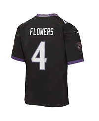 Nike Big Boys and Girls Zay Flowers Black Baltimore Ravens Alternate Game Jersey