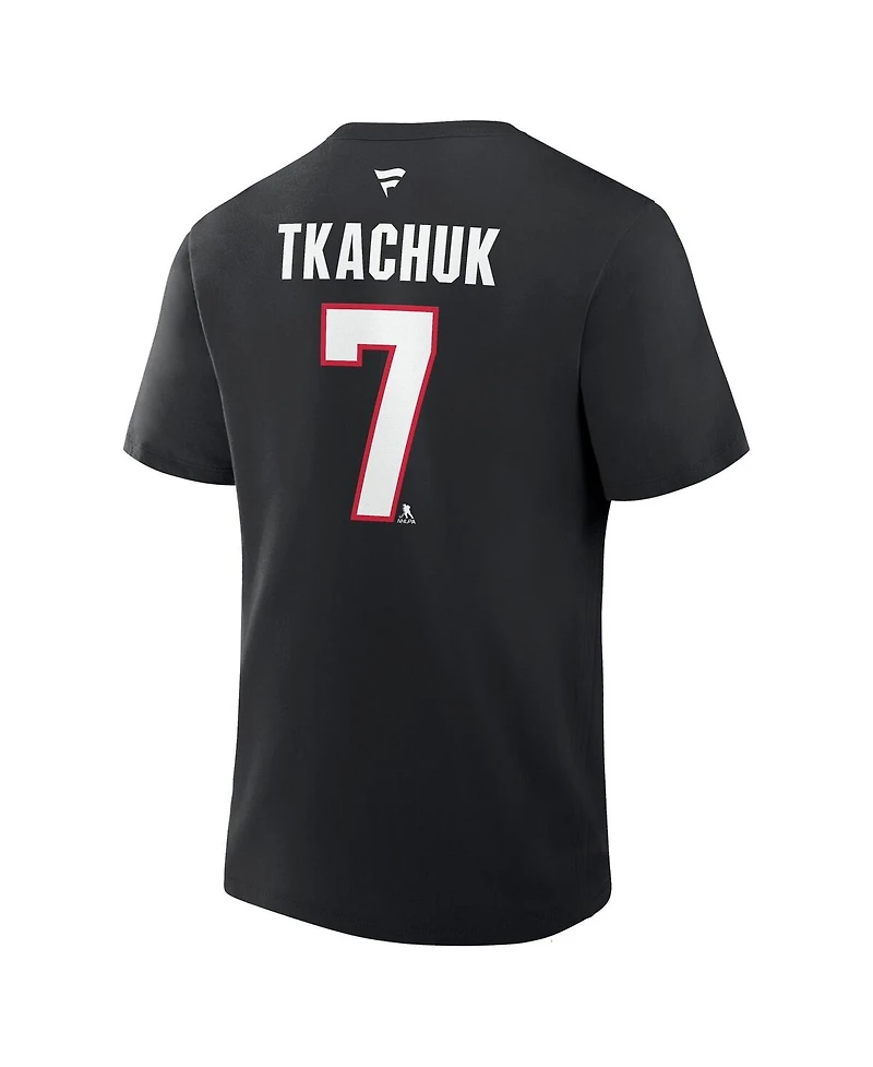 Fanatics Men's Brady Tkachuk Black Ottawa Senators Authentic Stack Name Number T-Shirt