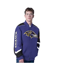 G-iii Sports by Carl Banks Men's Purple Baltimore Ravens Prime Time Full-Zip Racing Jacket