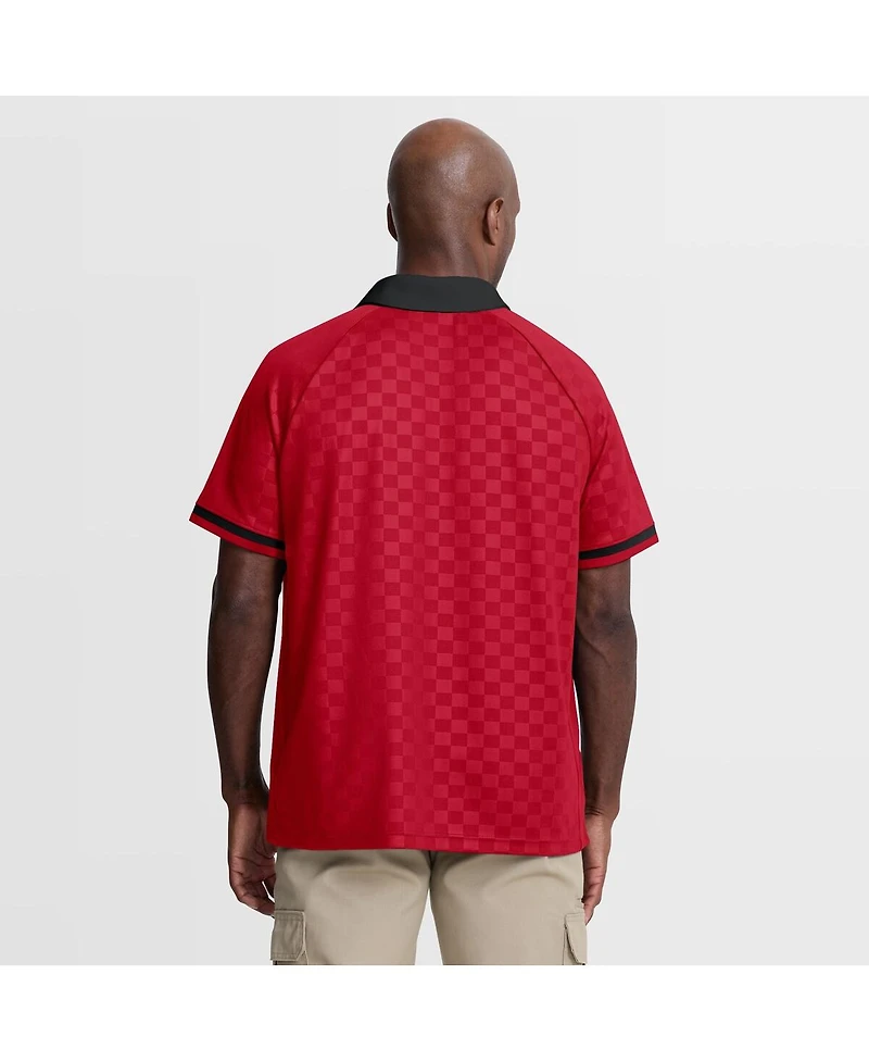 Fanatics Men's Scarlet/Black San Francisco 49ers Homerun Raglan V-Neck Polo Shirt