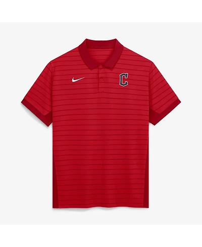 Nike Men's Red Cleveland Guardians Authentic Collection Striped Victory Dri-fit Polo Shirt