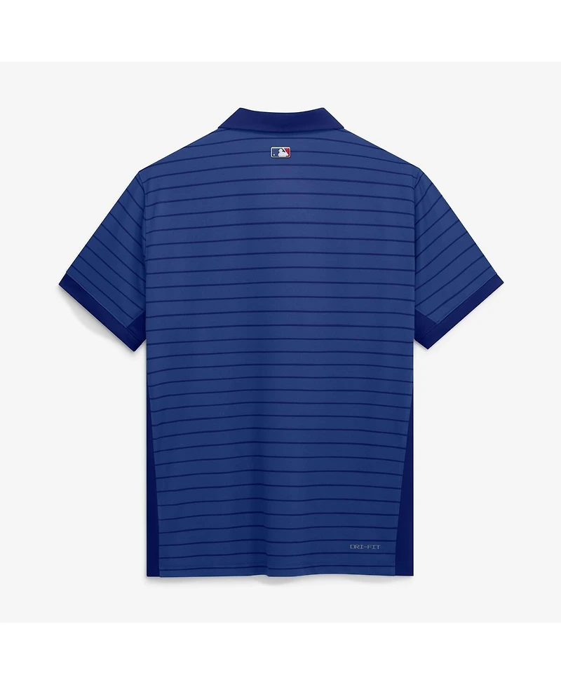 Nike Men's Royal Chicago Cubs Authentic Collection Striped Victory Dri-fit Polo Shirt