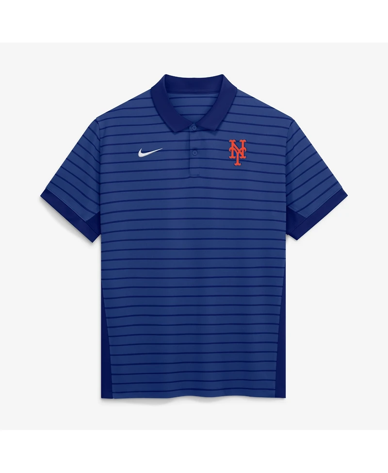 Nike Men's Royal New York Mets Authentic Collection Striped Victory Dri-fit Polo Shirt