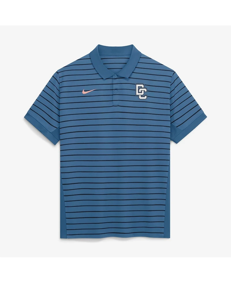 Nike Men's Blue/Black Washington Nationals Authentic Collection City Connect Striped Victory Dri-fit Polo Shirt
