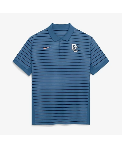 Nike Men's Blue/Black Washington Nationals Authentic Collection City Connect Striped Victory Dri-fit Polo Shirt