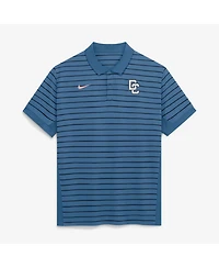 Nike Men's Blue/Black Washington Nationals Authentic Collection City Connect Striped Victory Dri-fit Polo Shirt