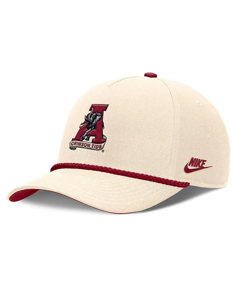Nike Men's and Women's Natural Alabama Crimson Tide Legacy Vintage Rope Rise Adjustable Hat