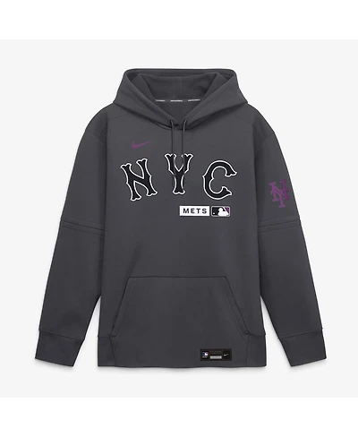 Nike Men's Anthracite New York Mets Authentic Collection City Connect Therma-fit Hoodie