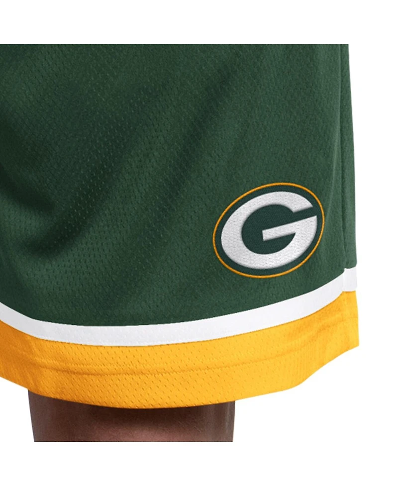 Starter Men's Green Green Bay Packers Power Play Mesh Shorts