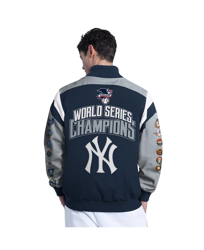 G-iii Sports by Carl Banks Men's Navy New York Yankees Strong Safety Commemorative Full-Snap Varsity Jacket