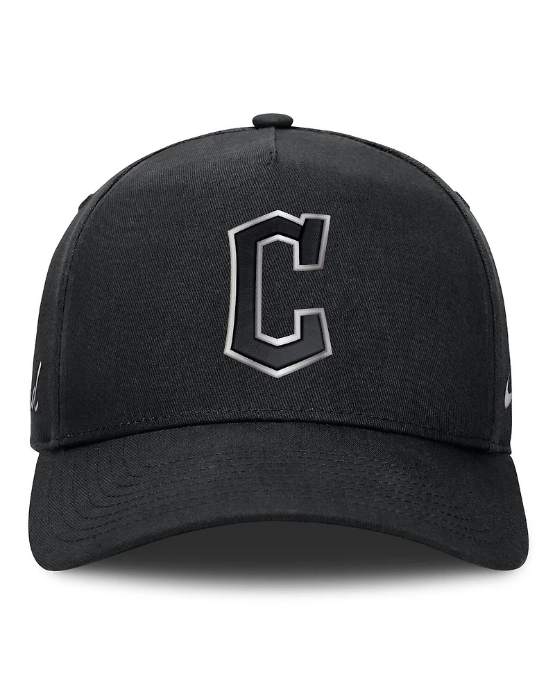 Nike Men's Black Cleveland Guardians Rise Dri-fit A-Frame Adjustable Hat