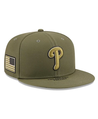 New Era Men's Olive Philadelphia Phillies 2026 Armed Forces Day 9FIFTY Snapback Hat