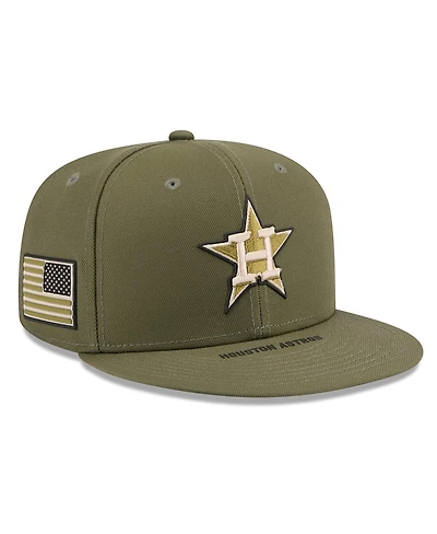 New Era Men's Olive Houston Astros 2026 Armed Forces Day 9FIFTY Snapback Hat