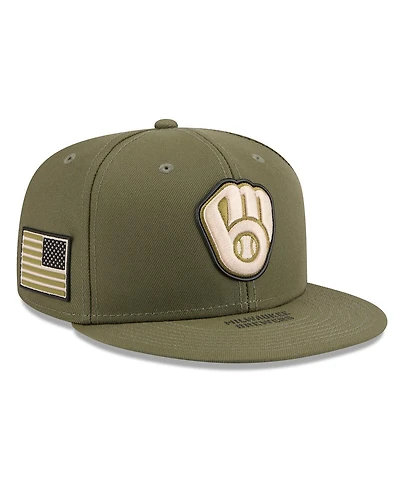 New Era Men's Olive Milwaukee Brewers 2026 Armed Forces Day 59FIFTY Fitted Hat