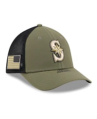 New Era Men's Olive Seattle Mariners 2026 Armed Forces Day 39THIRTY M-Crown Flex Hat