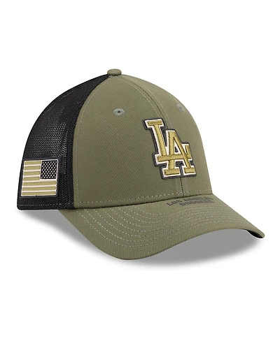 New Era Men's Olive Los Angeles Dodgers 2026 Armed Forces Day 39THIRTY M-Crown Flex Hat