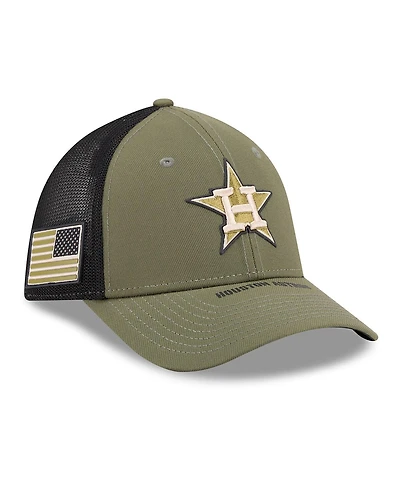 New Era Men's Olive Houston Astros 2026 Armed Forces Day 39THIRTY M-Crown Flex Hat
