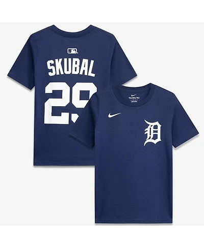 Nike Big Boys and Girls Tarik Skubal Navy Detroit Tigers Name Number T-Shirt