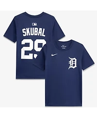 Nike Big Boys and Girls Tarik Skubal Navy Detroit Tigers Name Number T-Shirt