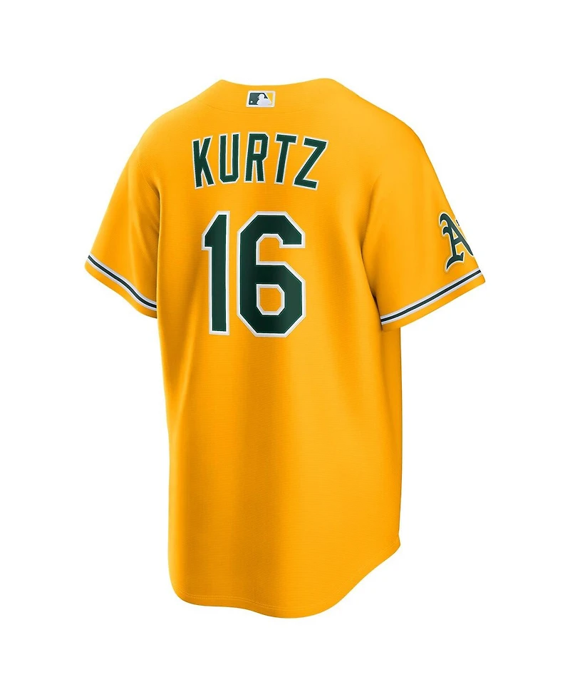 Nike Men's Nick Kurtz Gold Athletics Alternate Stadium Jersey