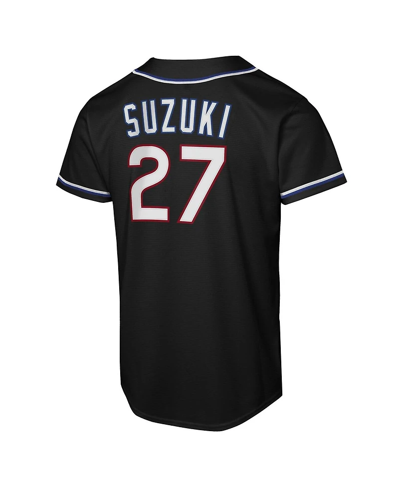 Nike Big Boys and Girls Seiya Suzuki Black Chicago Cubs Fashion Replica Player Jersey