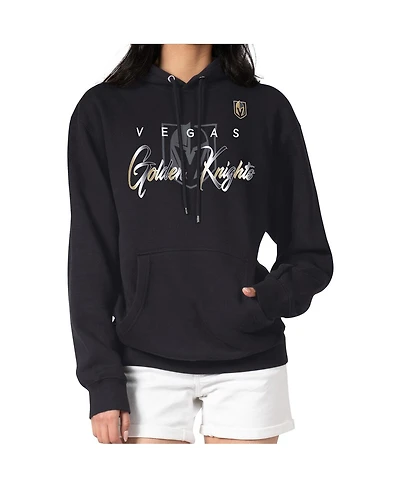 G-iii 4Her by Carl Banks Men's Black Vegas Golden Knights Shadow Logo Fleece Pullover Hoodie