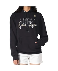 G-iii 4Her by Carl Banks Men's Black Vegas Golden Knights Shadow Logo Fleece Pullover Hoodie
