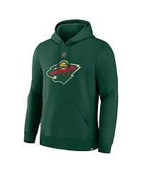 Fanatics Men's Quinn Hughes Green Minnesota Wild Authentic Stack Name Number Hoodie
