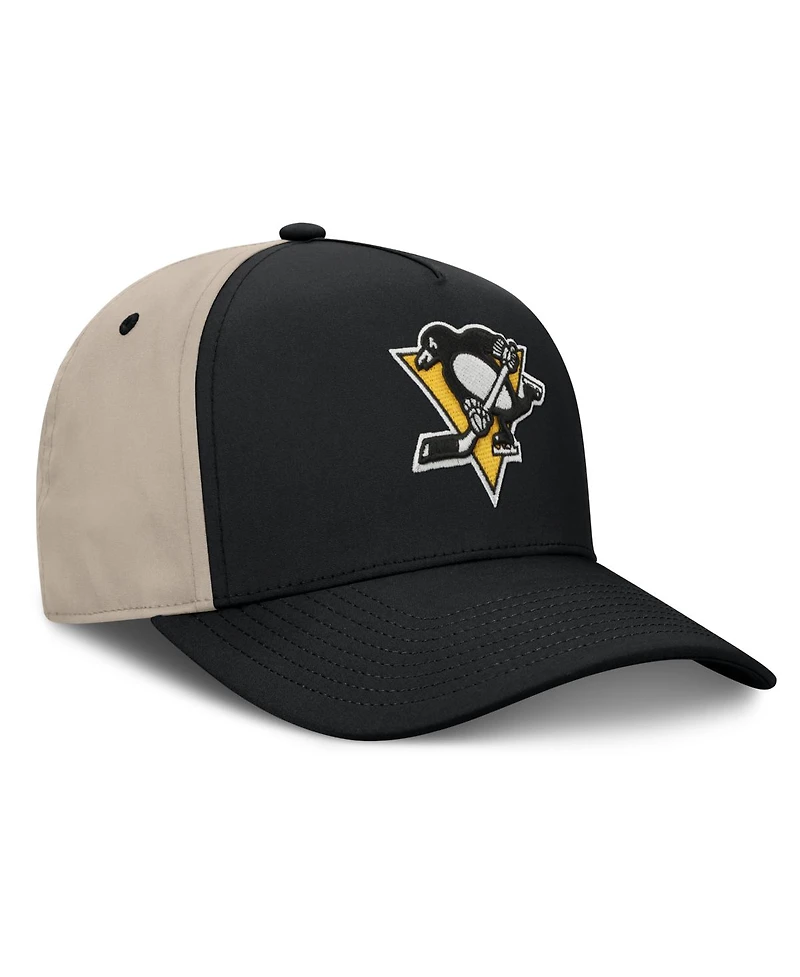 Fanatics Men's Black/Tan Pittsburgh Penguins 2026 Stanley Cup Playoffs Locker Room Adjustable Hat